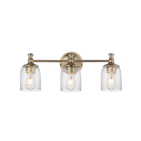 Maxim Lighting Swirl 3-Light Bath Vanity, Satin Champagne 21353CRSCH